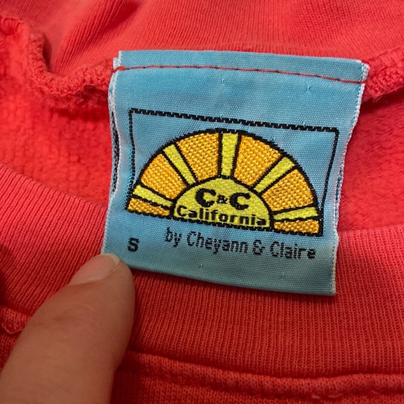 C&C CALIFORNIA Fitted Kangaroo Coral Sweatshirt - Picture 4 of 6